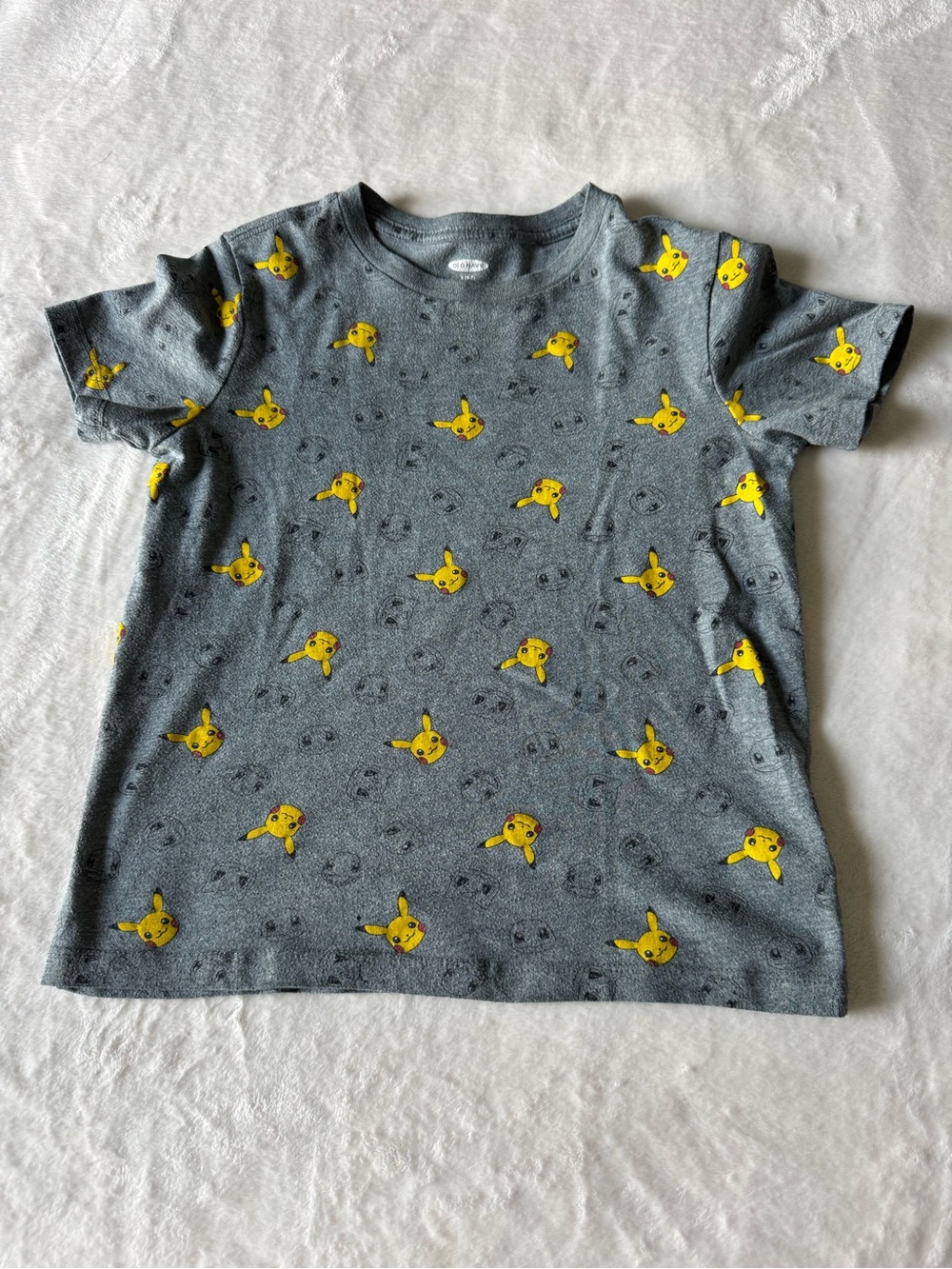 Old Navy Gray T-Shirt with Yellow Pikachu Faces